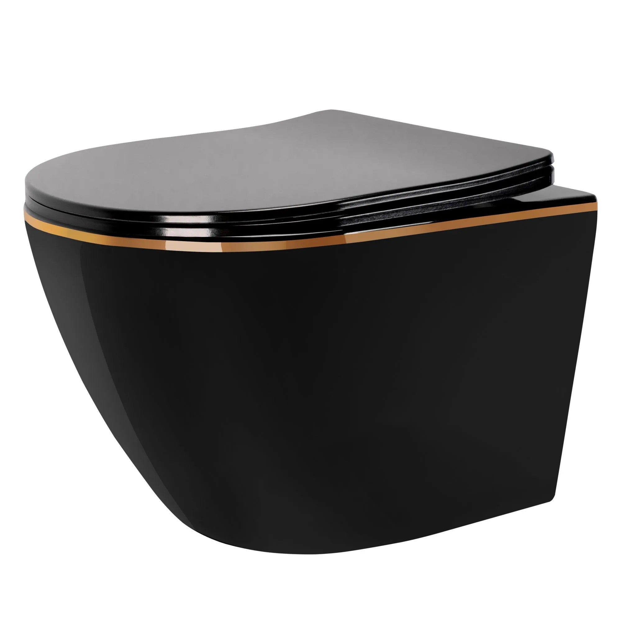 Závesné WC Rea Carlo Mini Tornado Black Gold Egde  1