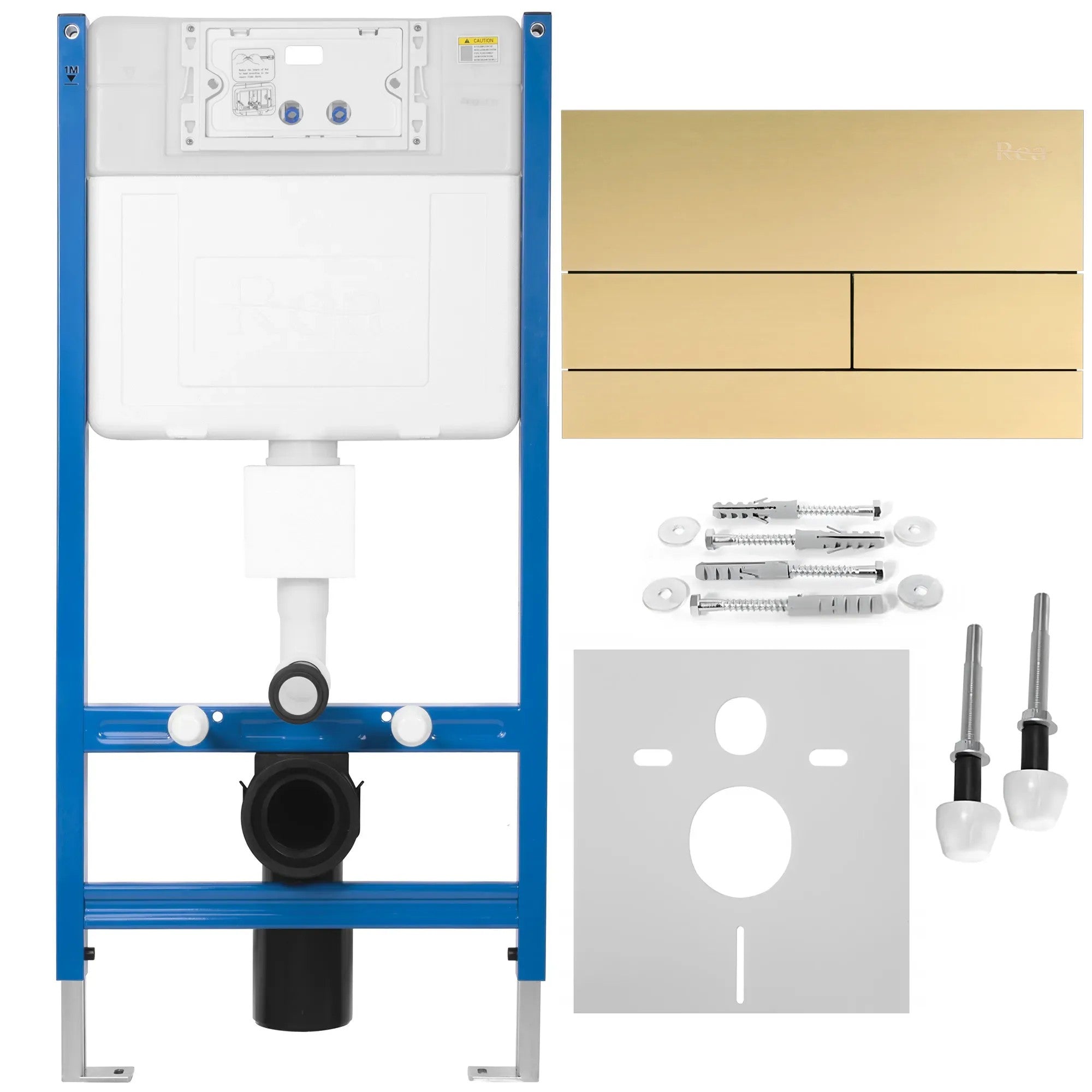 Podomietkový WC systém K011A-Q + tlačidlá T Brush Gold  1