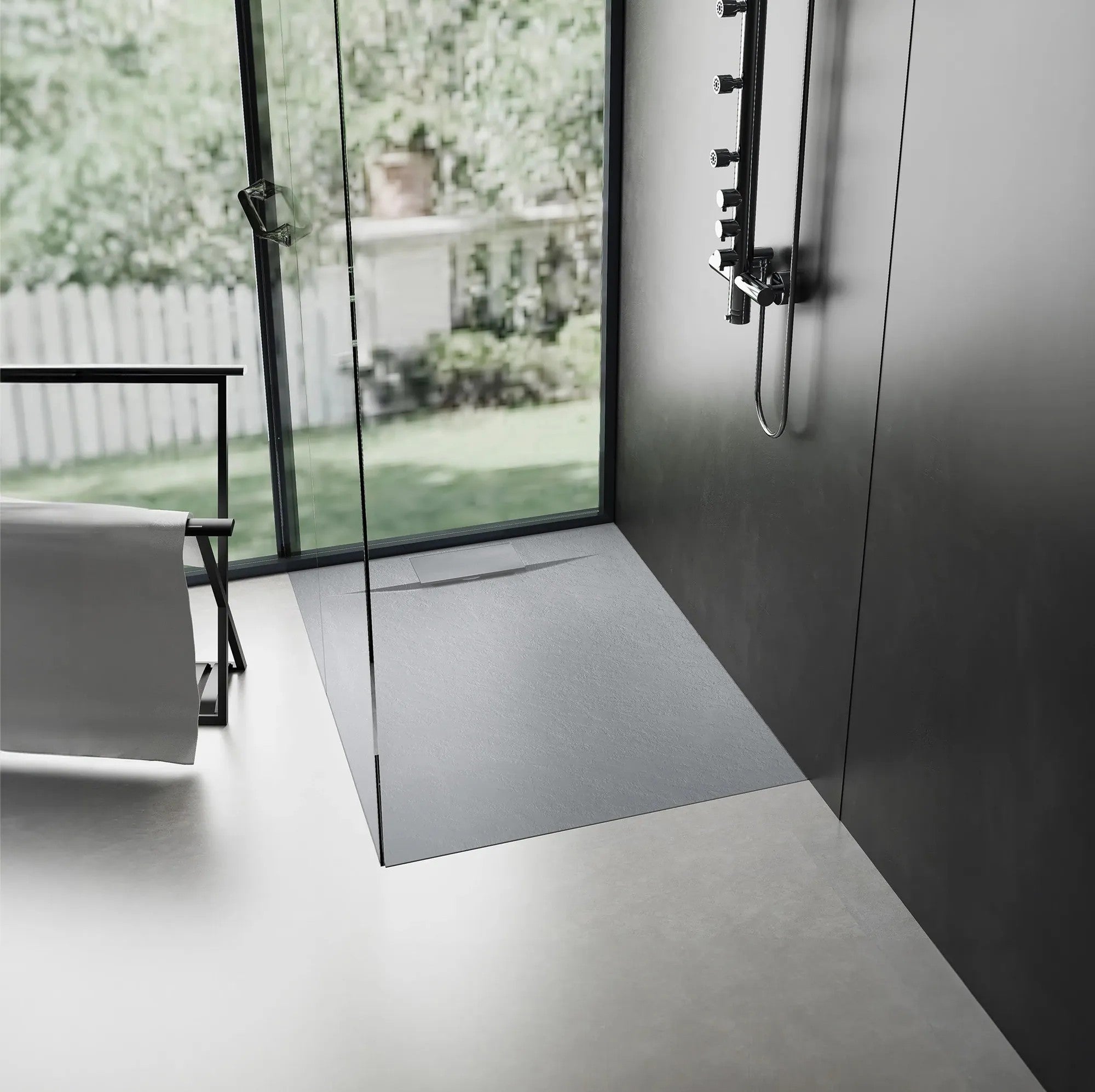 Sprchová vanička REA Bazalt Grey 90x90  1
