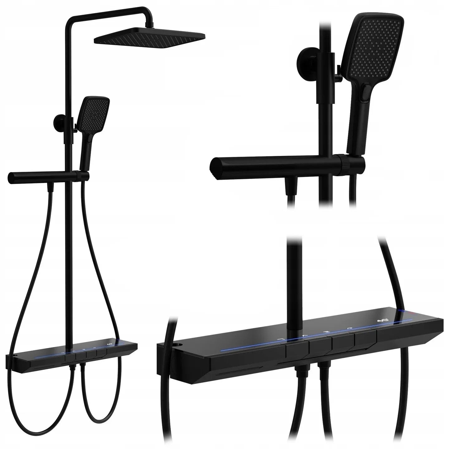 Sprchový set cu termostat REA Pedro Black  1