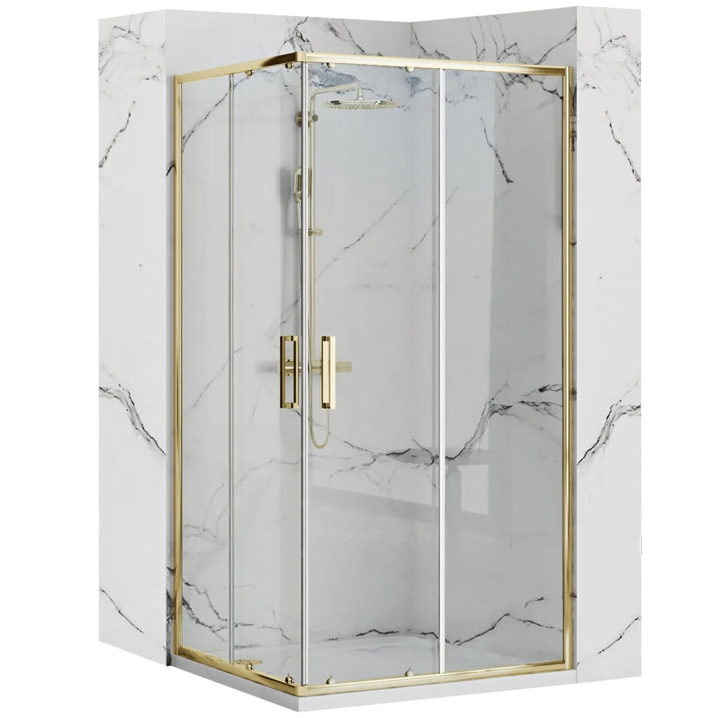 Sprchovací kút REA PUNTO 80x100 Gold Bez sprchovej vaničky 1