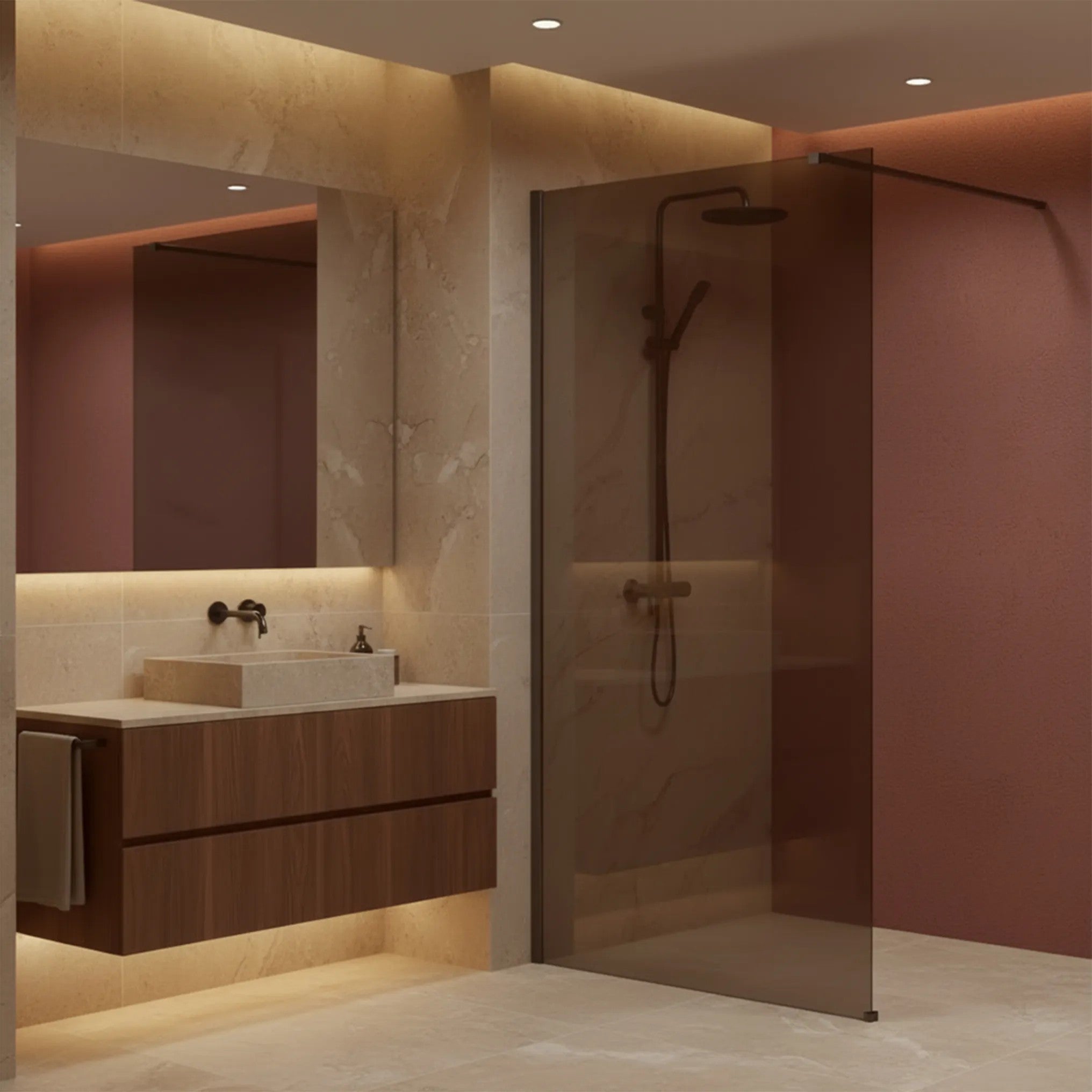 Sprchová zástena Rea Flexi Brown/ Titan 80  1