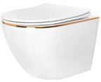 Závesné WC Rea Carlo Tornado Rimless Flat GOLD EDGE  1