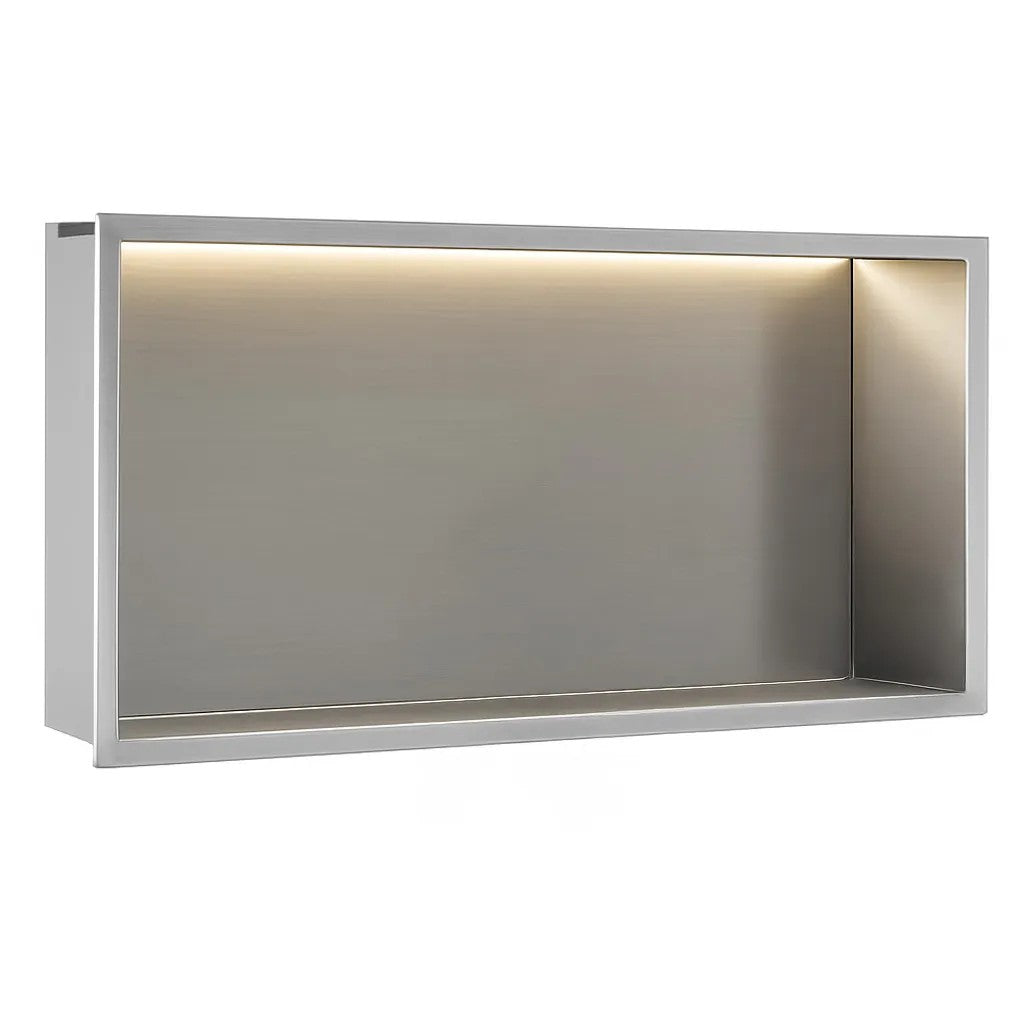 VSTAVANÁ KÚPEĽŇOVÁ POLICA LED 30x60 steel brush  1