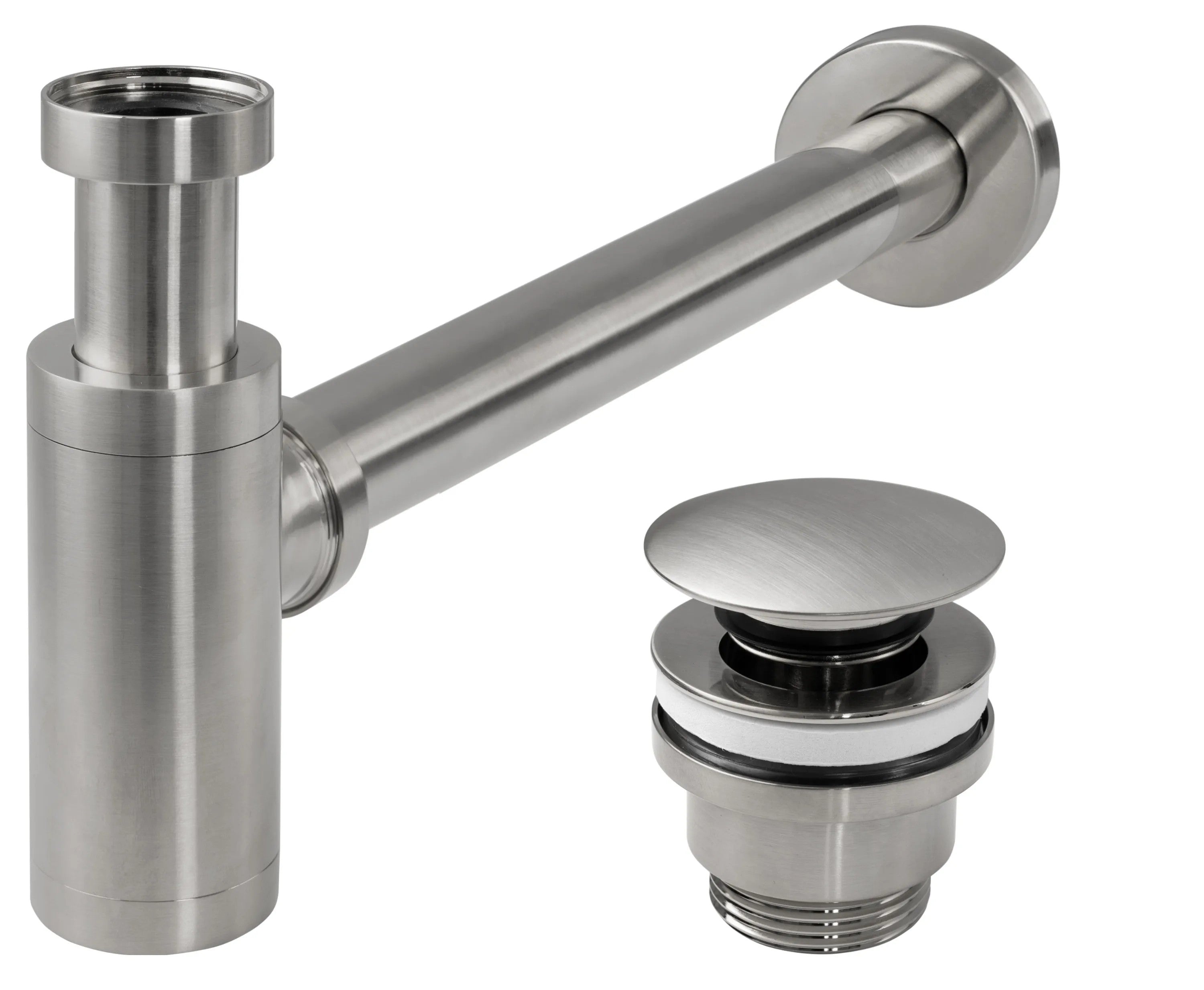 Sifón click-clack BRUSH NICKLE INOX  1