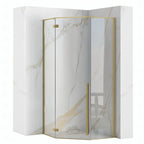 Sprchovací kút REA DIAMOND 90x90 BRUSH GOLD Bez sprchovej vaničky 1