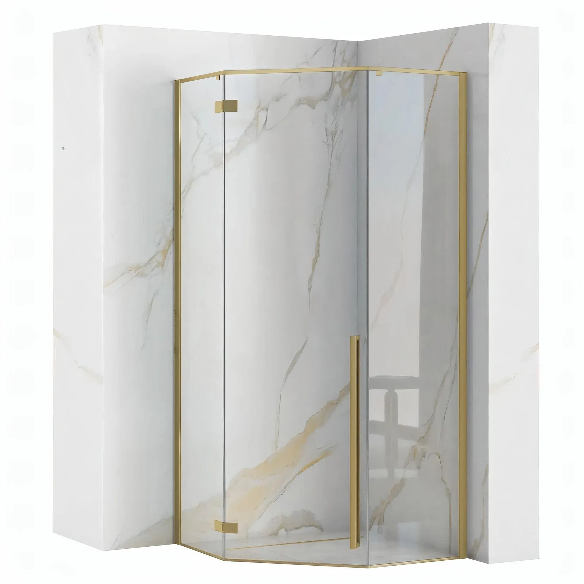 Sprchovací kút REA DIAMOND 90x90 BRUSH GOLD Bez sprchovej vaničky 1