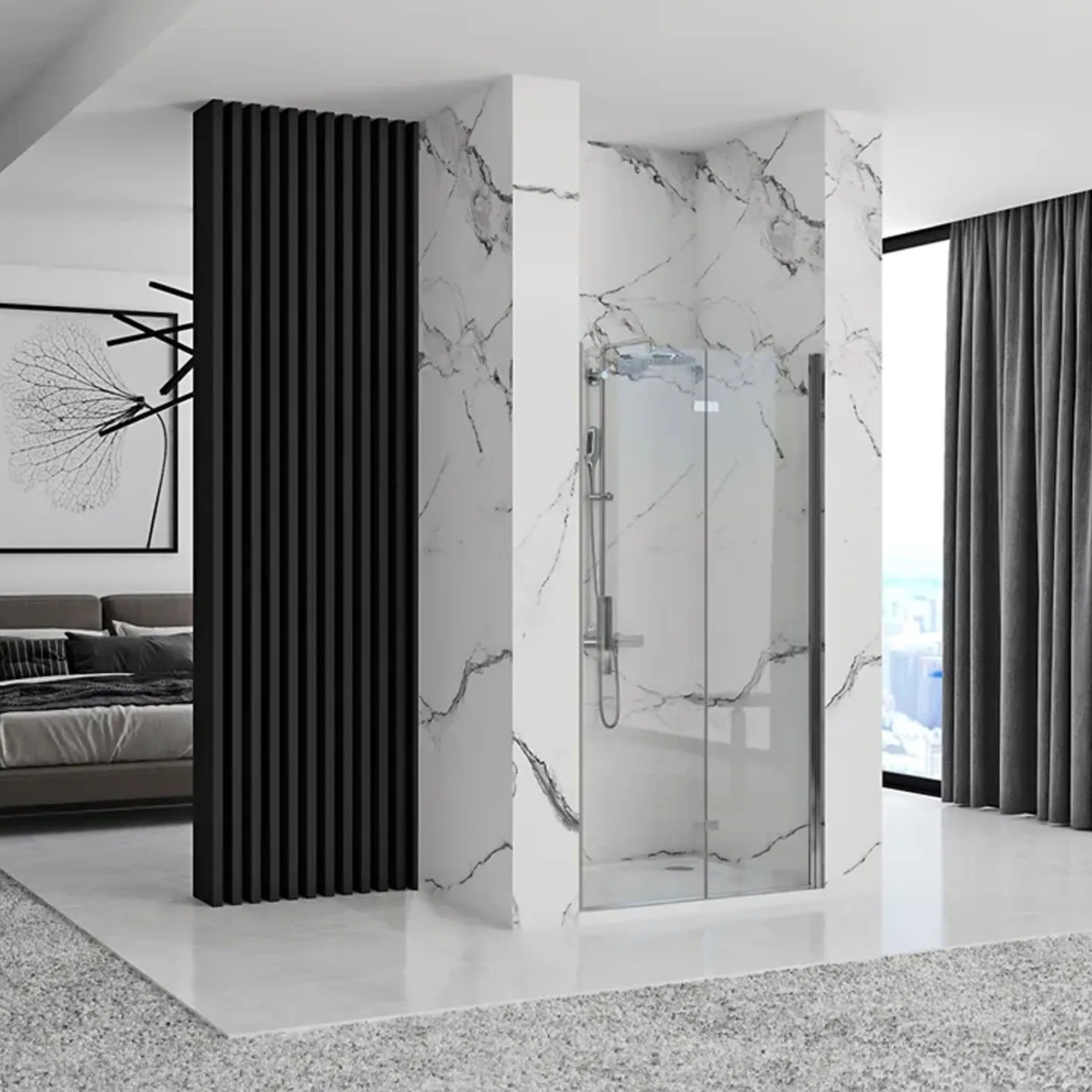 Sprchové dvere Rea  Molier Chrom + profil 80  1
