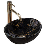Umývadlo na dosku Rea Sofia Mini Black Marble Shiny  1