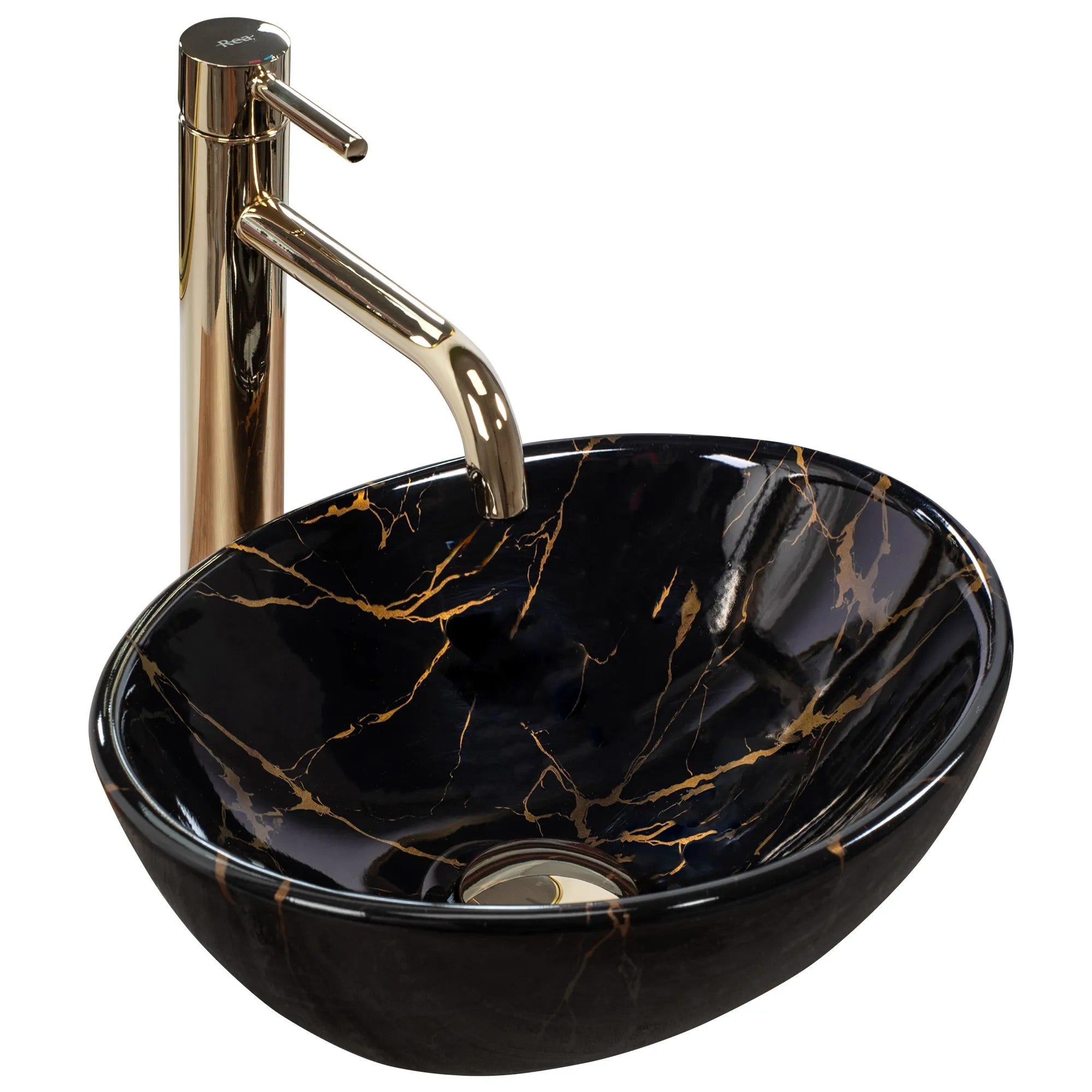 Umývadlo na dosku Rea Sofia Mini Black Marble Shiny  1