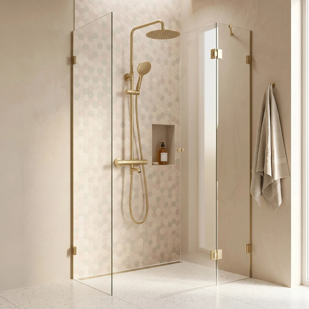 Sprchová sada s termostatom REA LUNGO Diamond - Gold Brush  1
