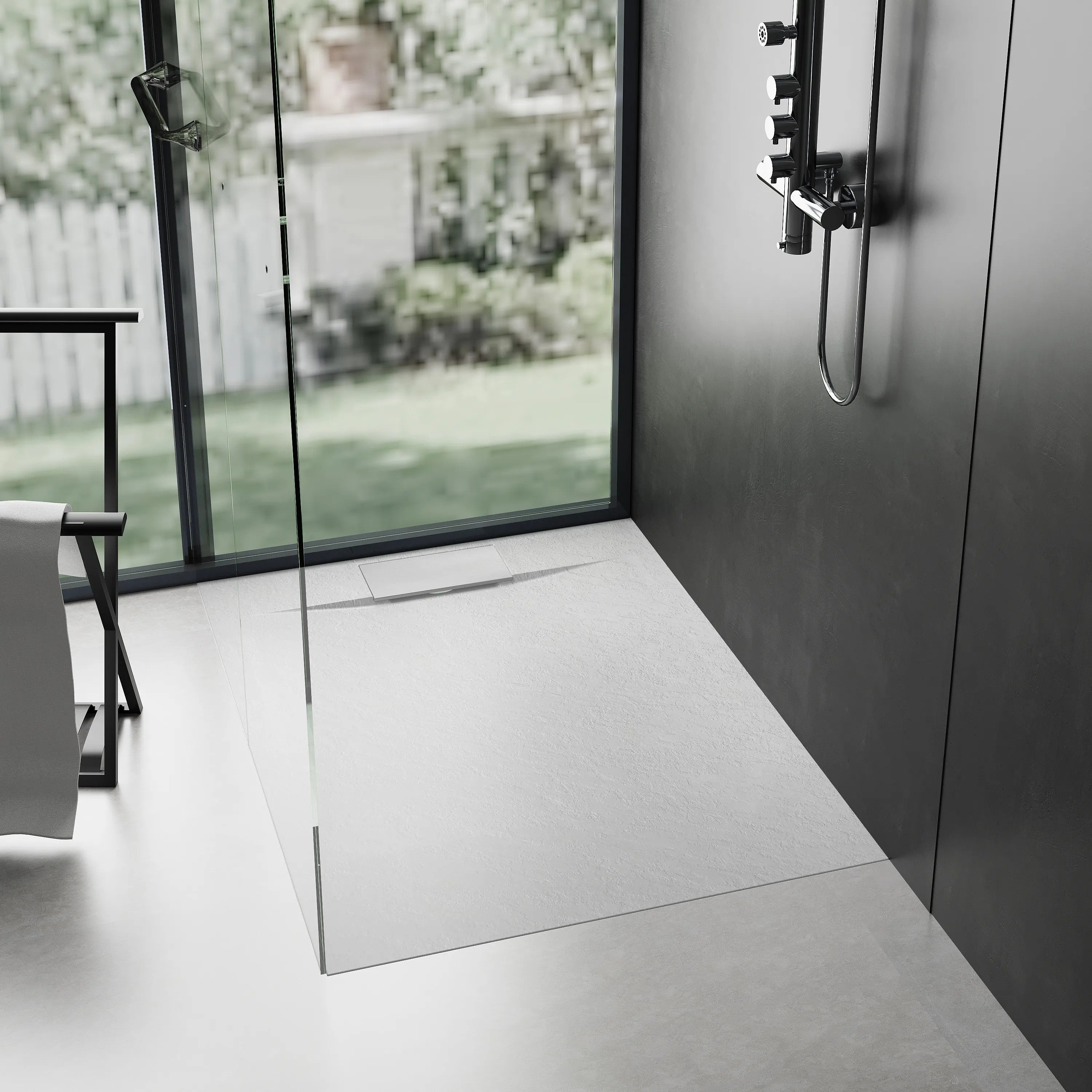 Sprchová vanička REA Bazalt 90x90 - White  1