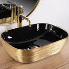 Umývadlo na dosku Rea Belinda BLACK BRUSH GOLD  2