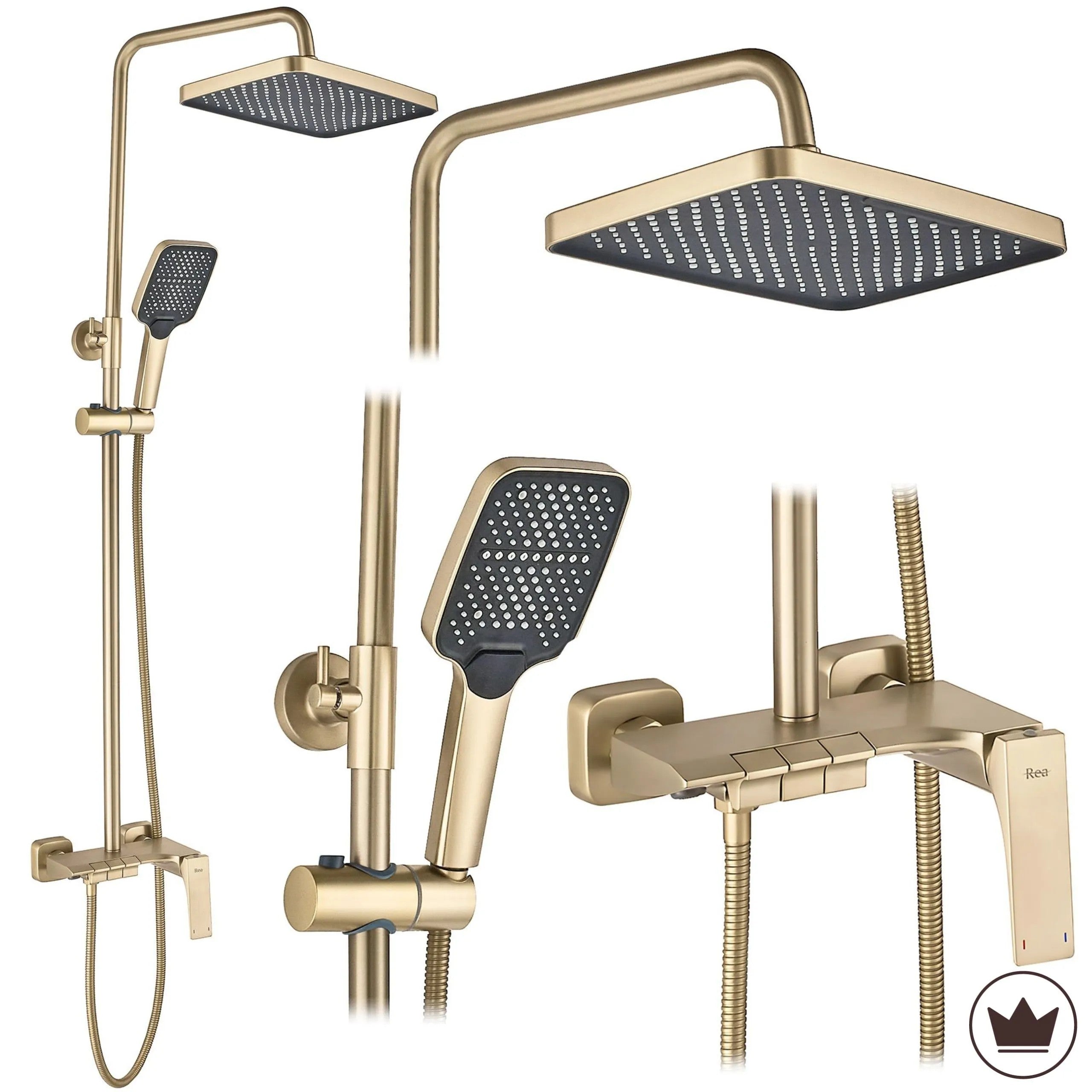 Sprchový set PREMIUM REA JOE Brush Gold  2