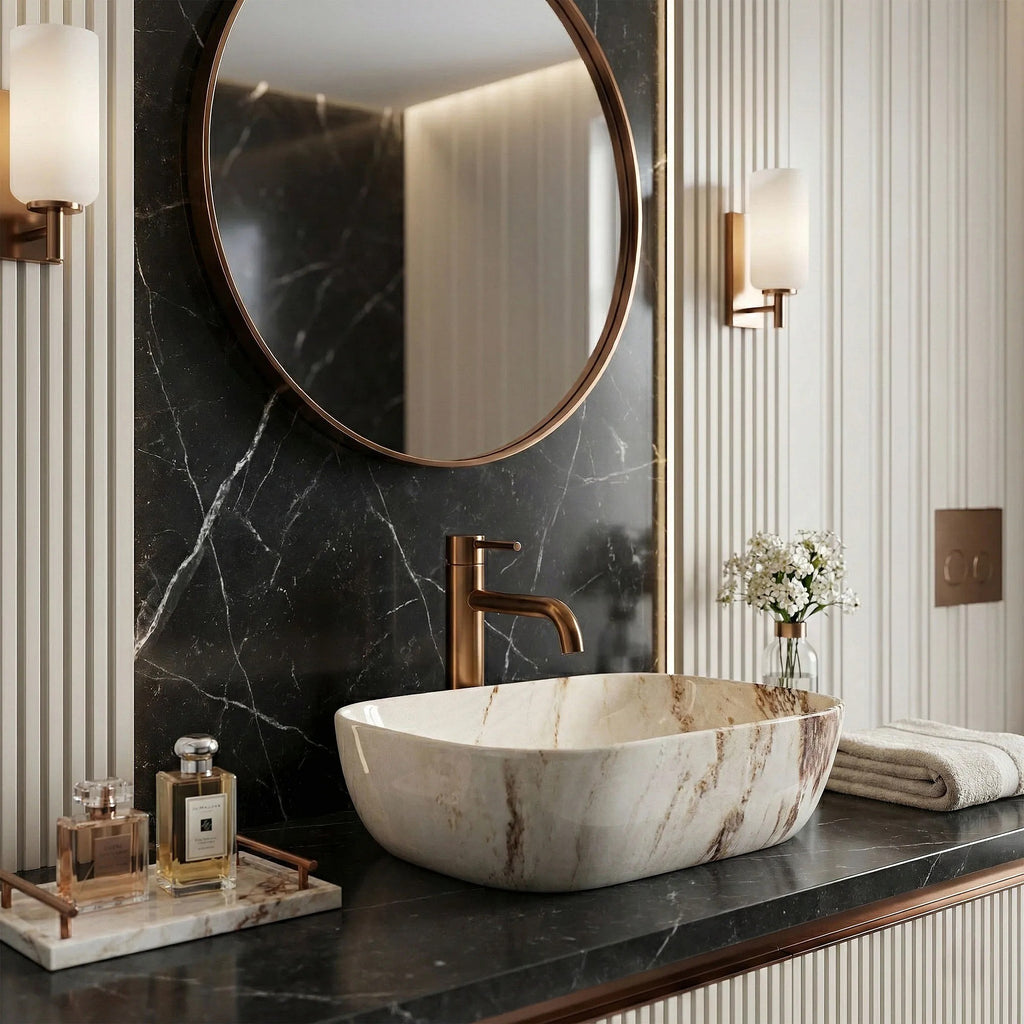 Umývadlo na dosku Rea Belinda Marrone Shiny  2