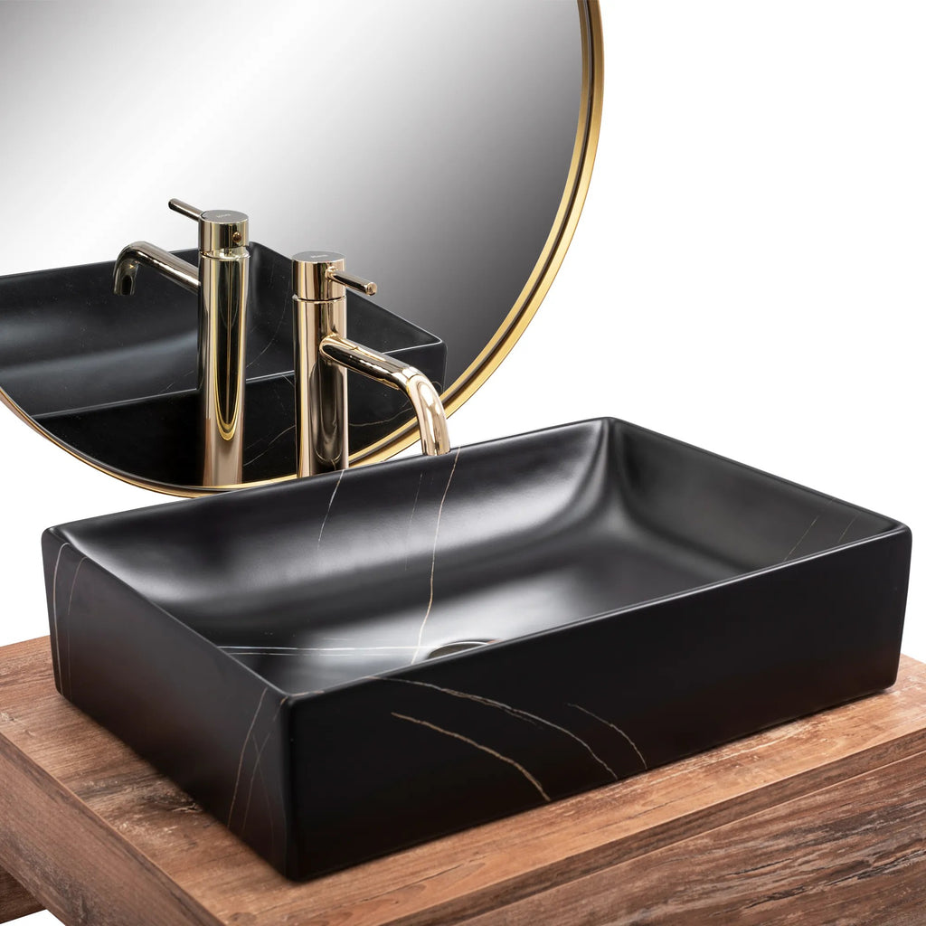 Umývadlo na dosku REA Inga Black Marble Mat  2