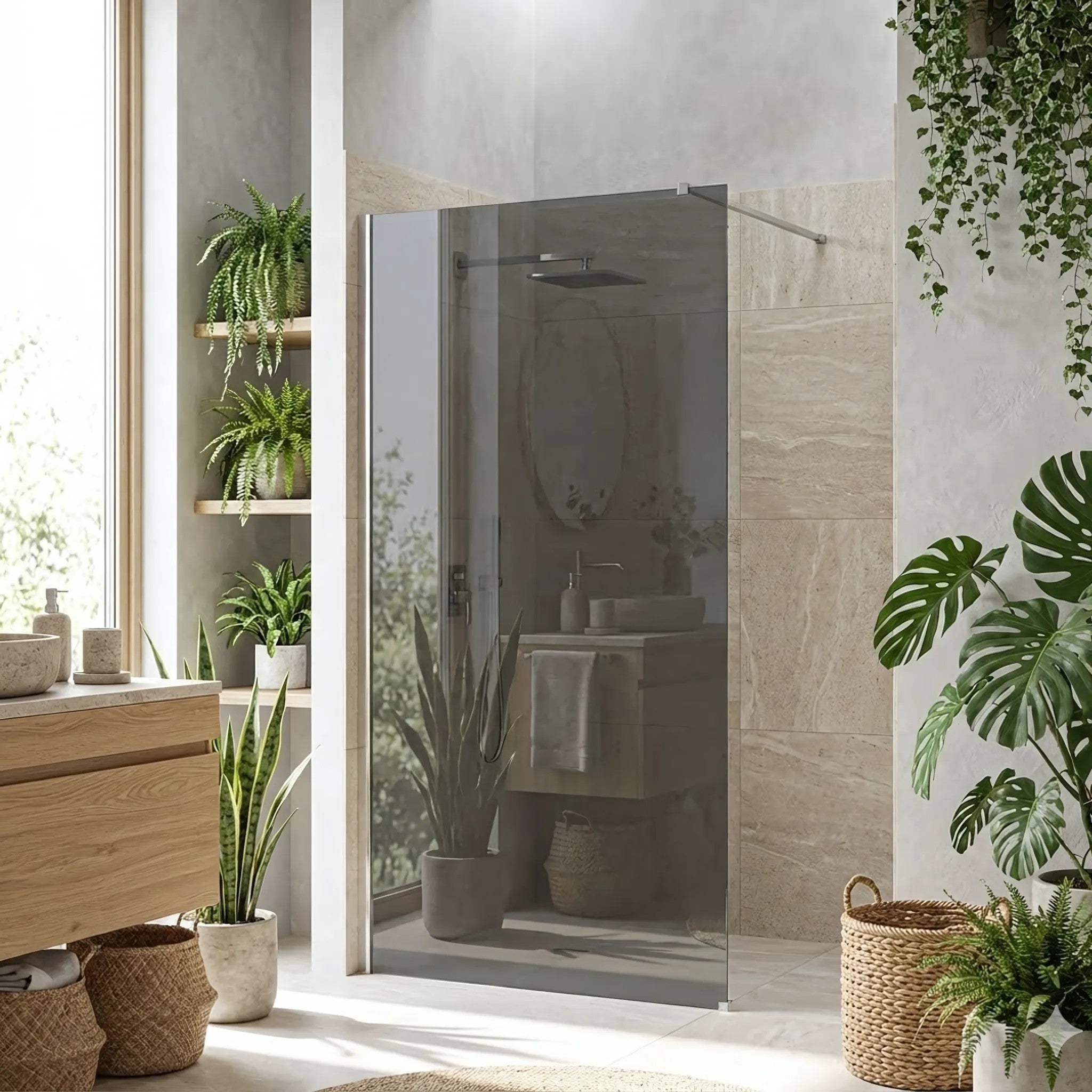 Sprchová zástena Rea Flexi Grey / Chrome 80  2