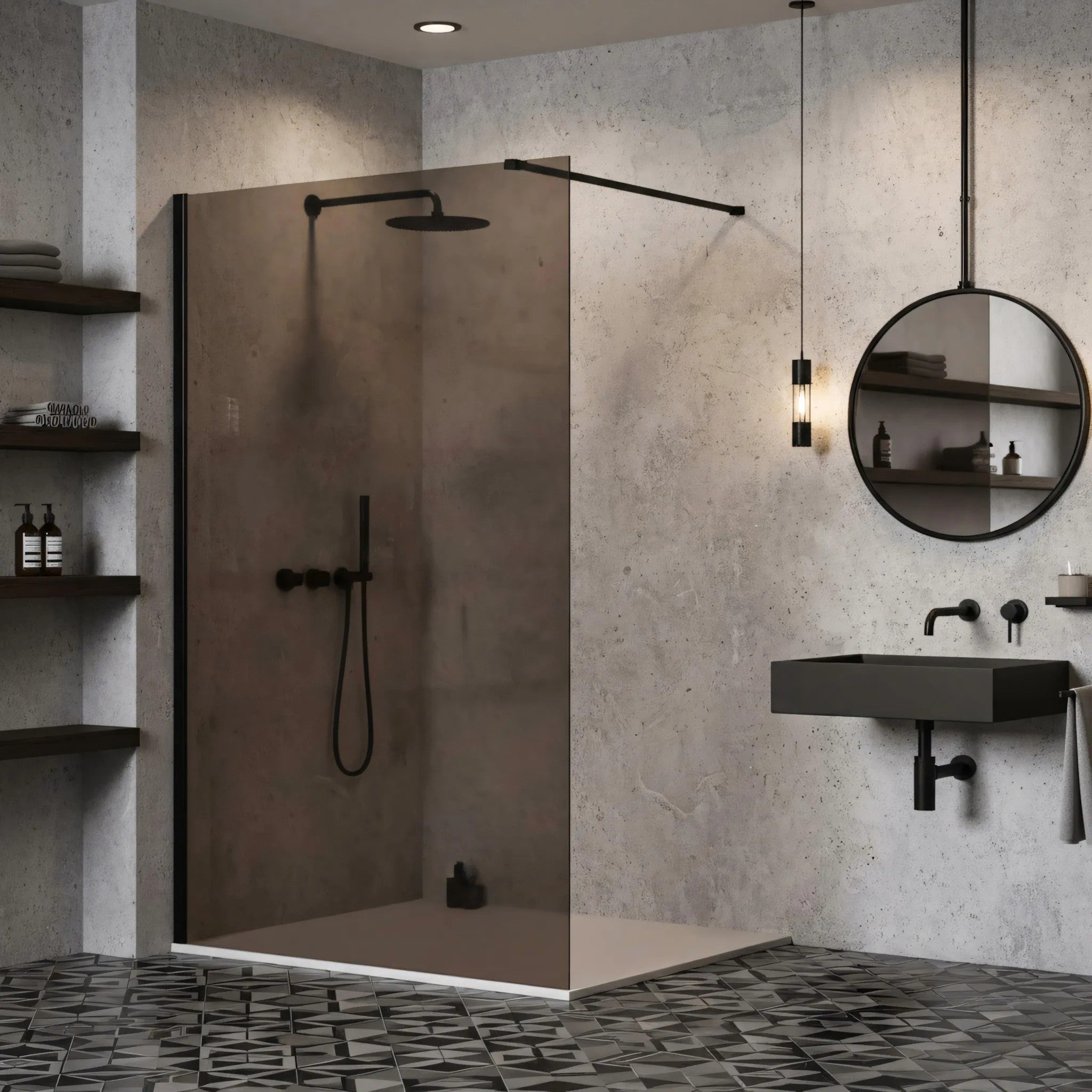 Sprchová zástena Rea Flexi Brown/ Black 130  2