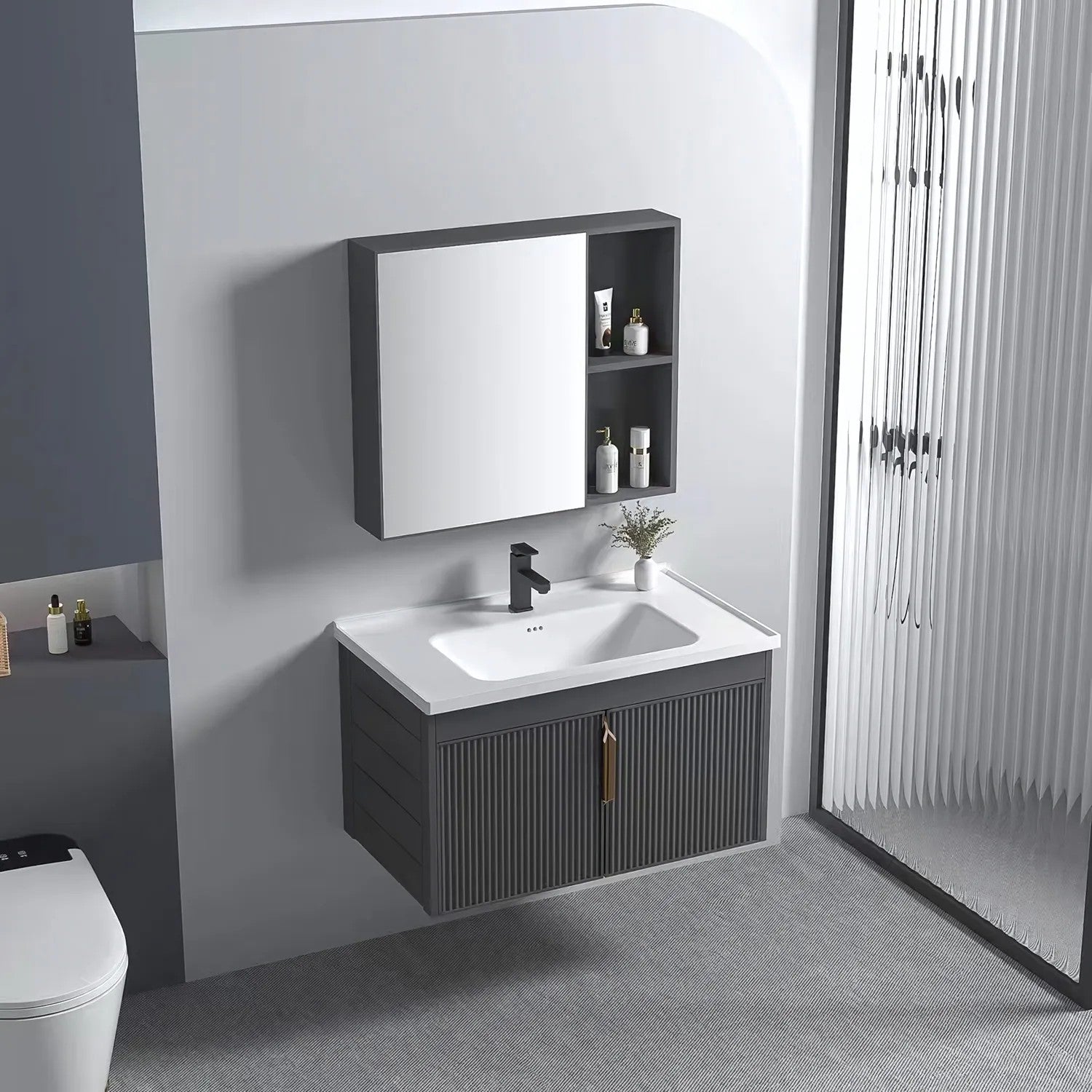 Súprava kúpeľňového nábytku s umývadlom Astor  60cm Grey  2