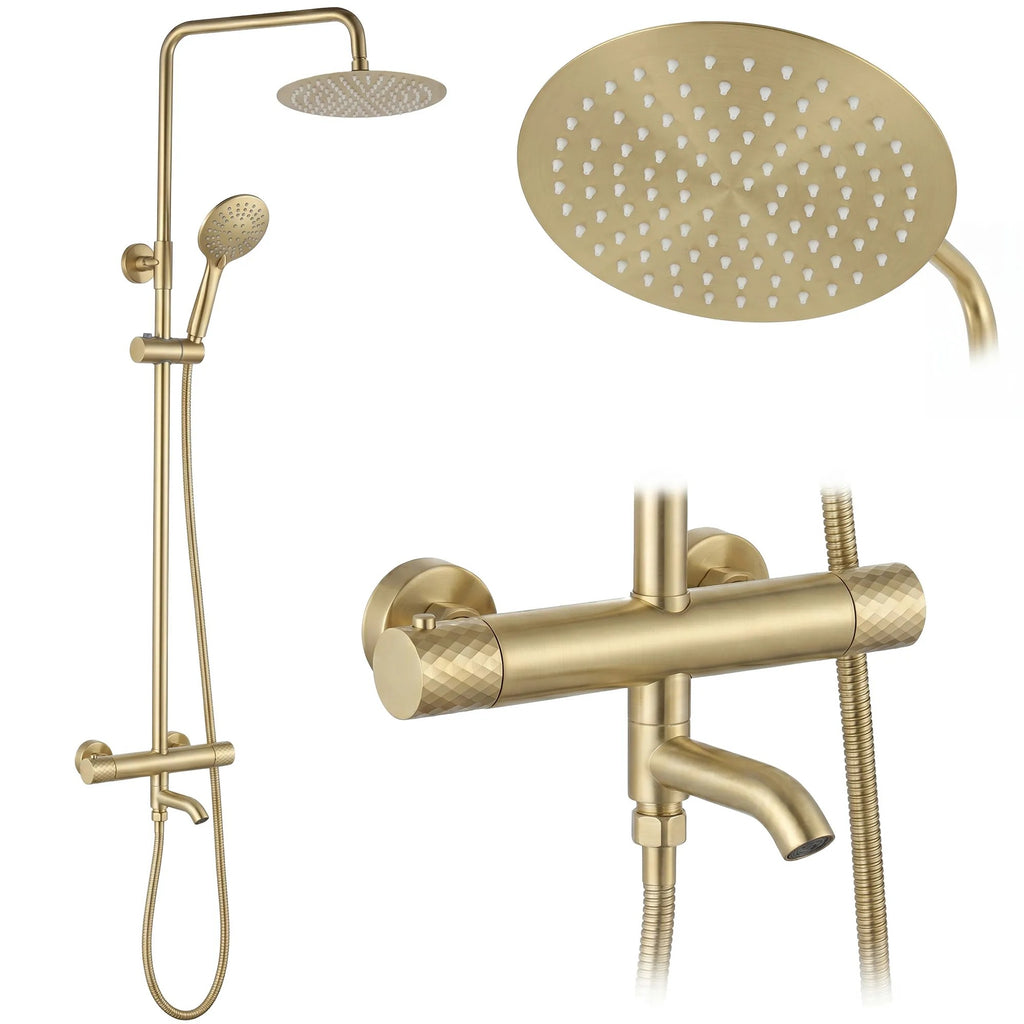Sprchová sada s termostatom REA LUNGO Diamond - Gold Brush  2