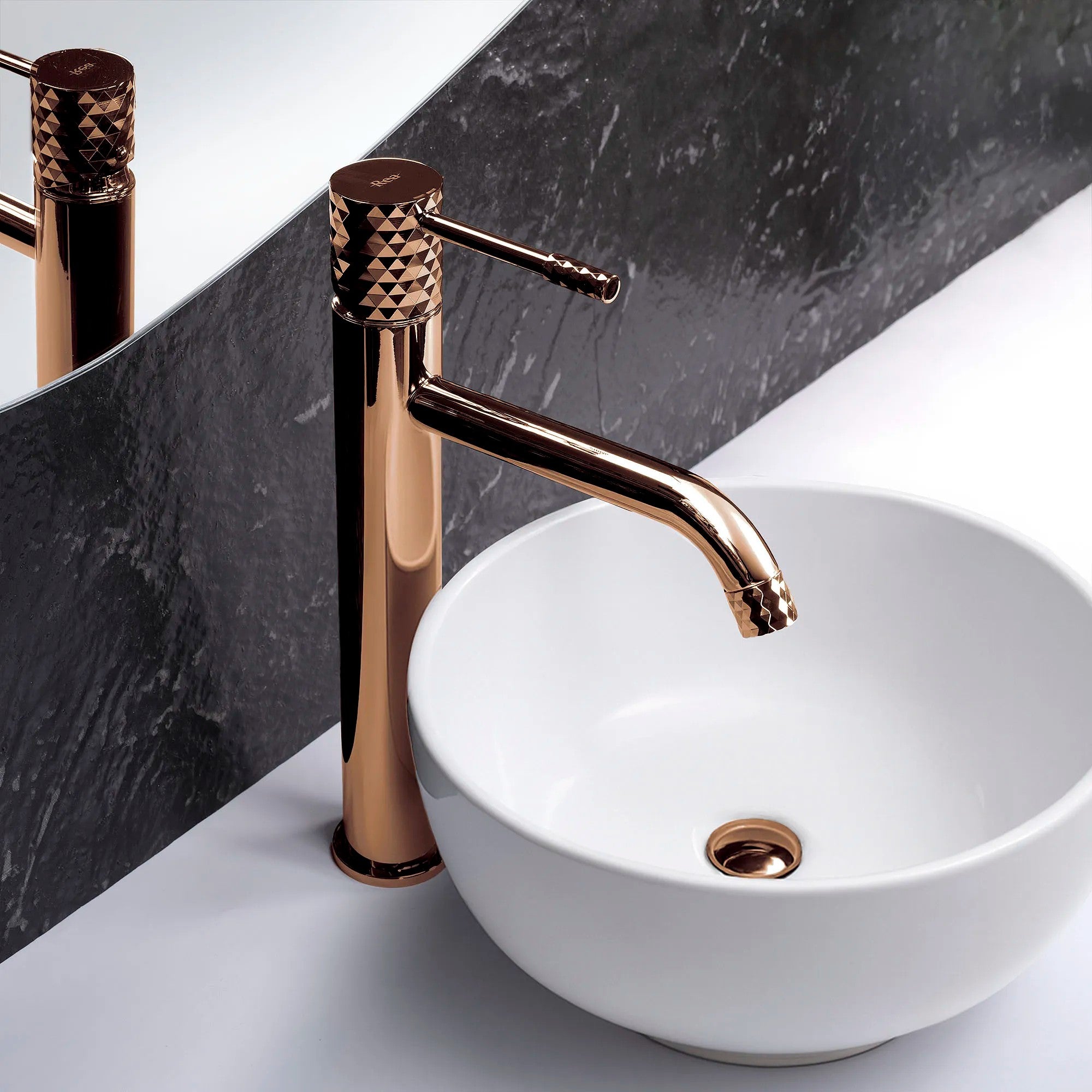 Umývadlový faucet Rea Lungo Diamond Copper vysoký  2