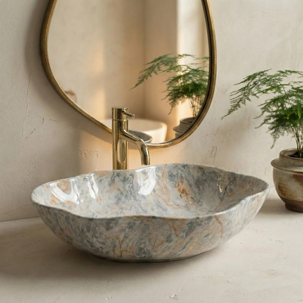 Umývadlo na dosku REA Pearl Ruststone  2