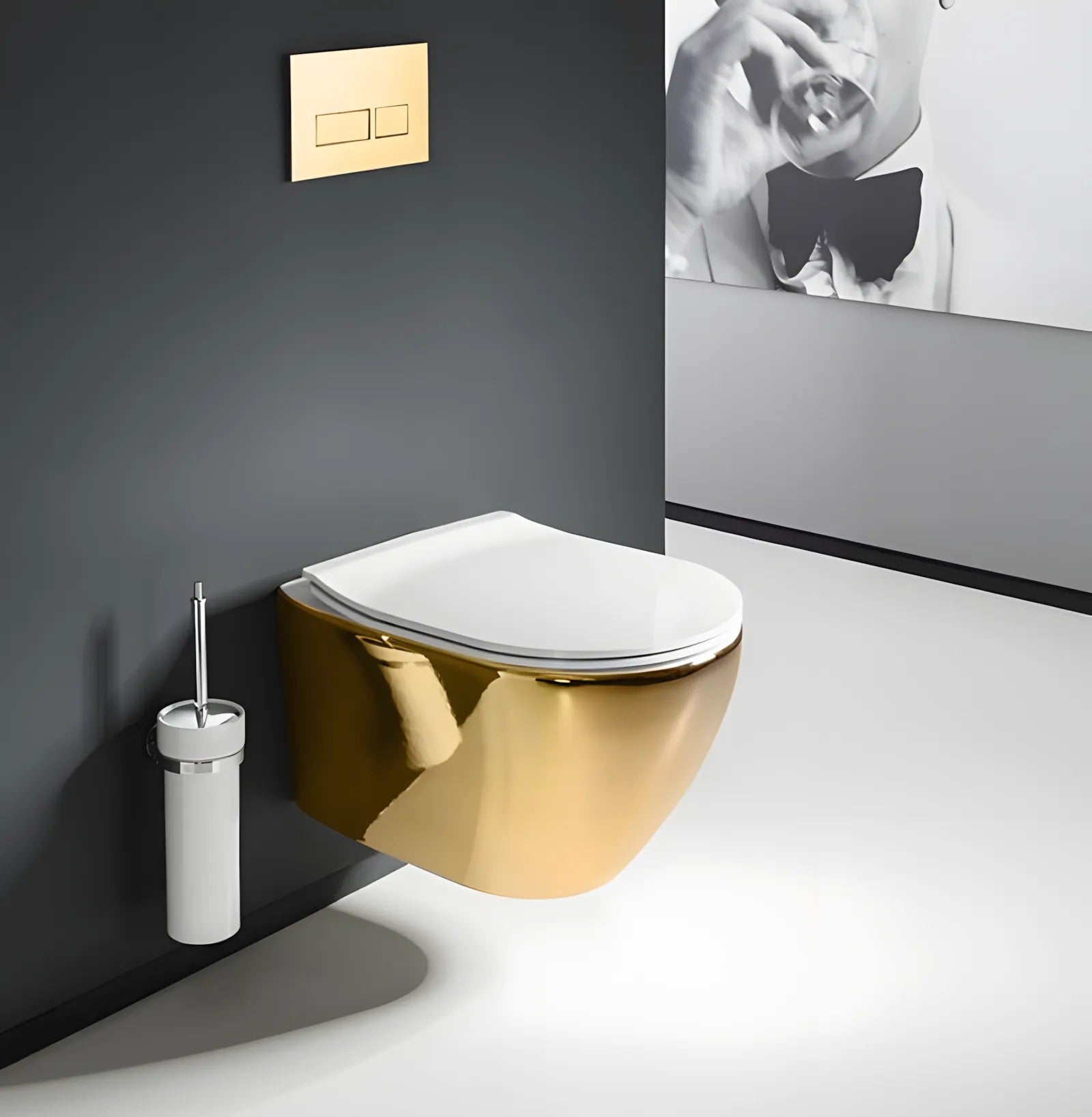 Závesné WC Rea Carlo Mini Tornado NFQ GOLD WHITE  2
