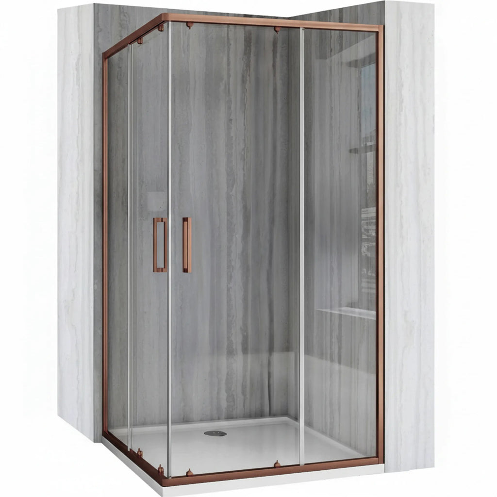 Sprchovací kút REA City 80x100 Brush Copper Bez sprchovej vaničky 2