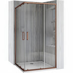 Sprchovací kút REA City 80x100 Brush Copper Bez sprchovej vaničky 2