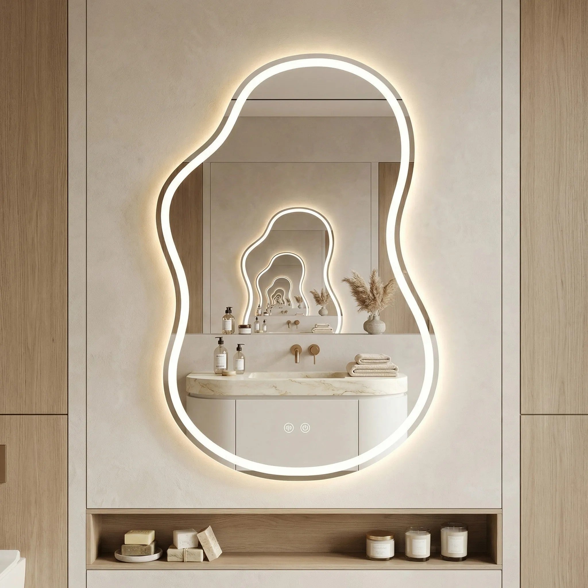 Zrkadlo LED UNO DOUBLE 80x55 cm  2