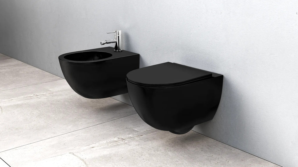 Závesná WC misa REA CARLO Mini Rimless Flat - matná čierna  2