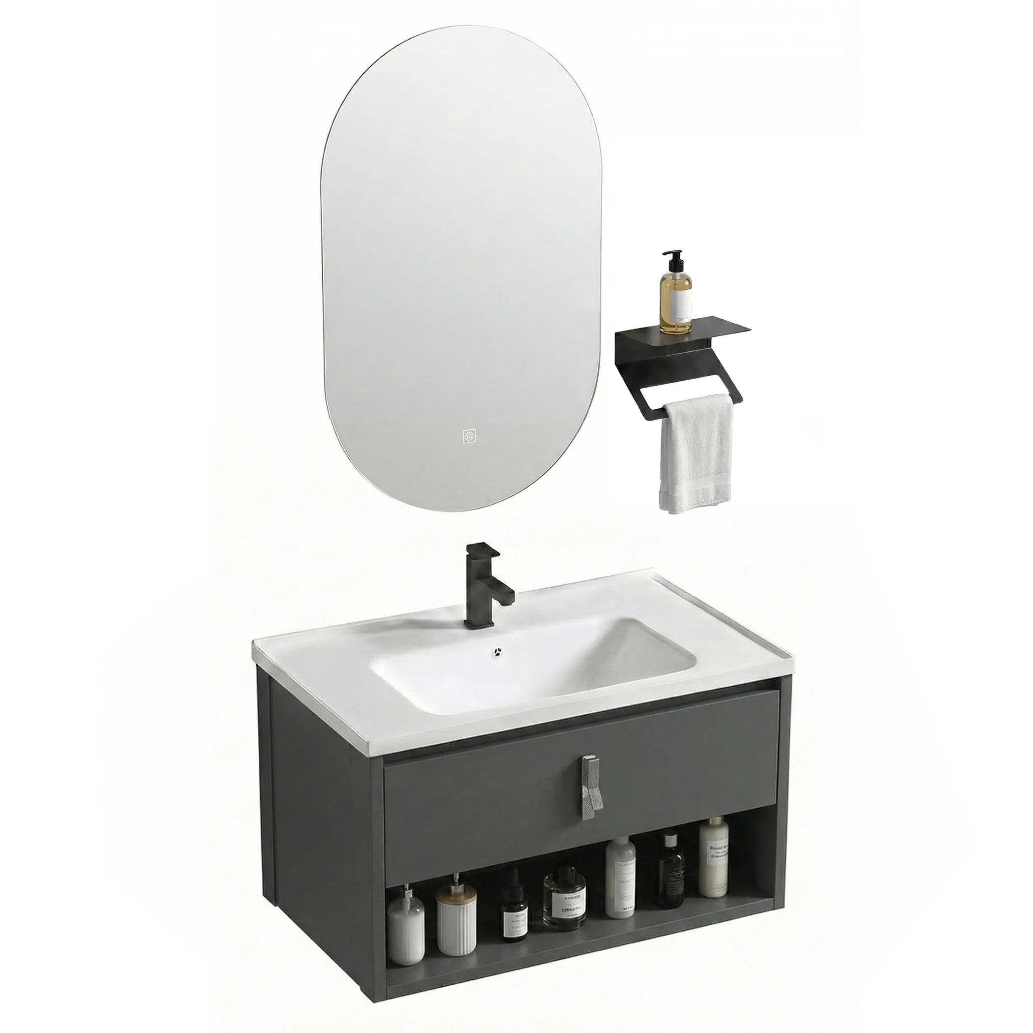 Súprava kúpeľňového nábytku s umývadlom Toledo 60cm Grey  2