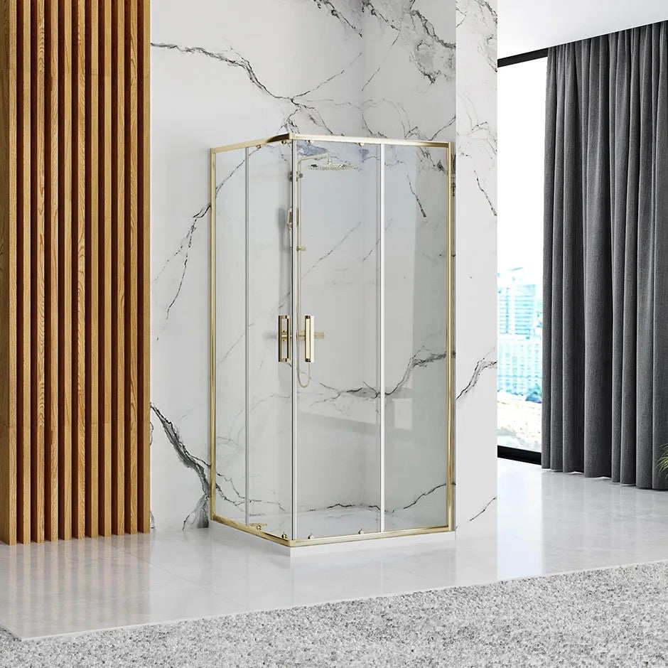 Sprchovací kút REA PUNTO 80x80 Gold Bez sprchovej vaničky 2