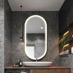 Zrkadlo LED OVL 50x100cm Brush Gold  2