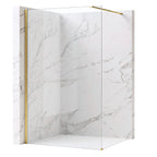 Sprchová zástena Rea Flexi Transparent / Brush Gold 120  2