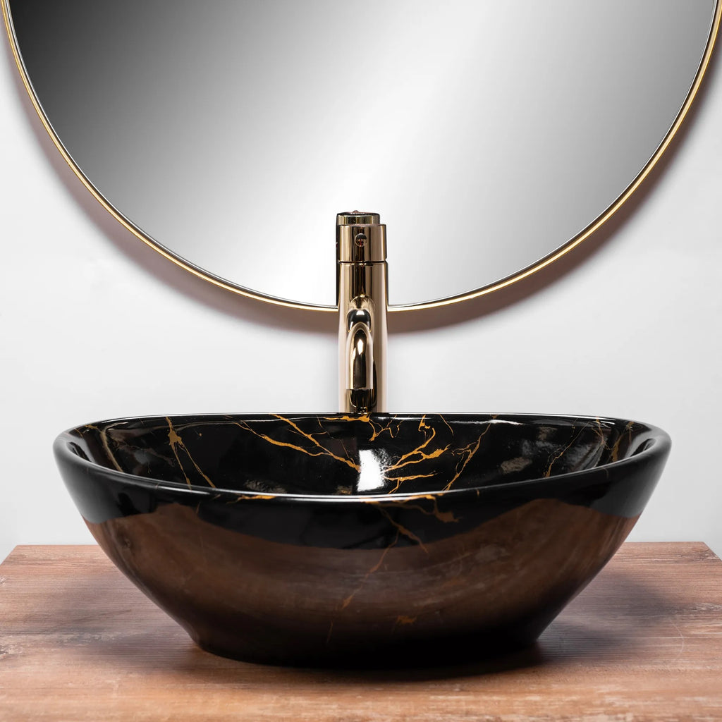 Umývadlo na dosku REA SOFIA - čierny mramor  2