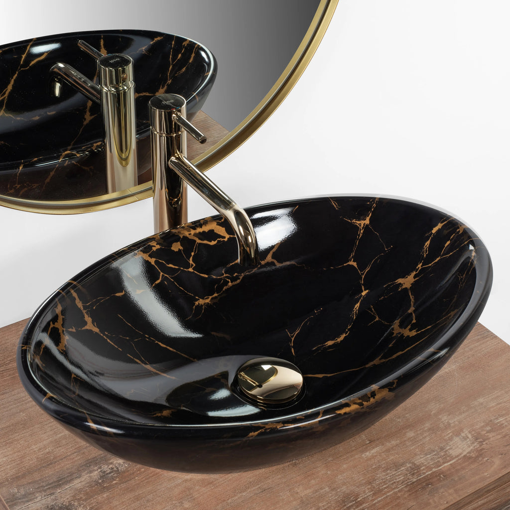 Umývadlo na dosku REA PAMELA Black Marble Shiny  2