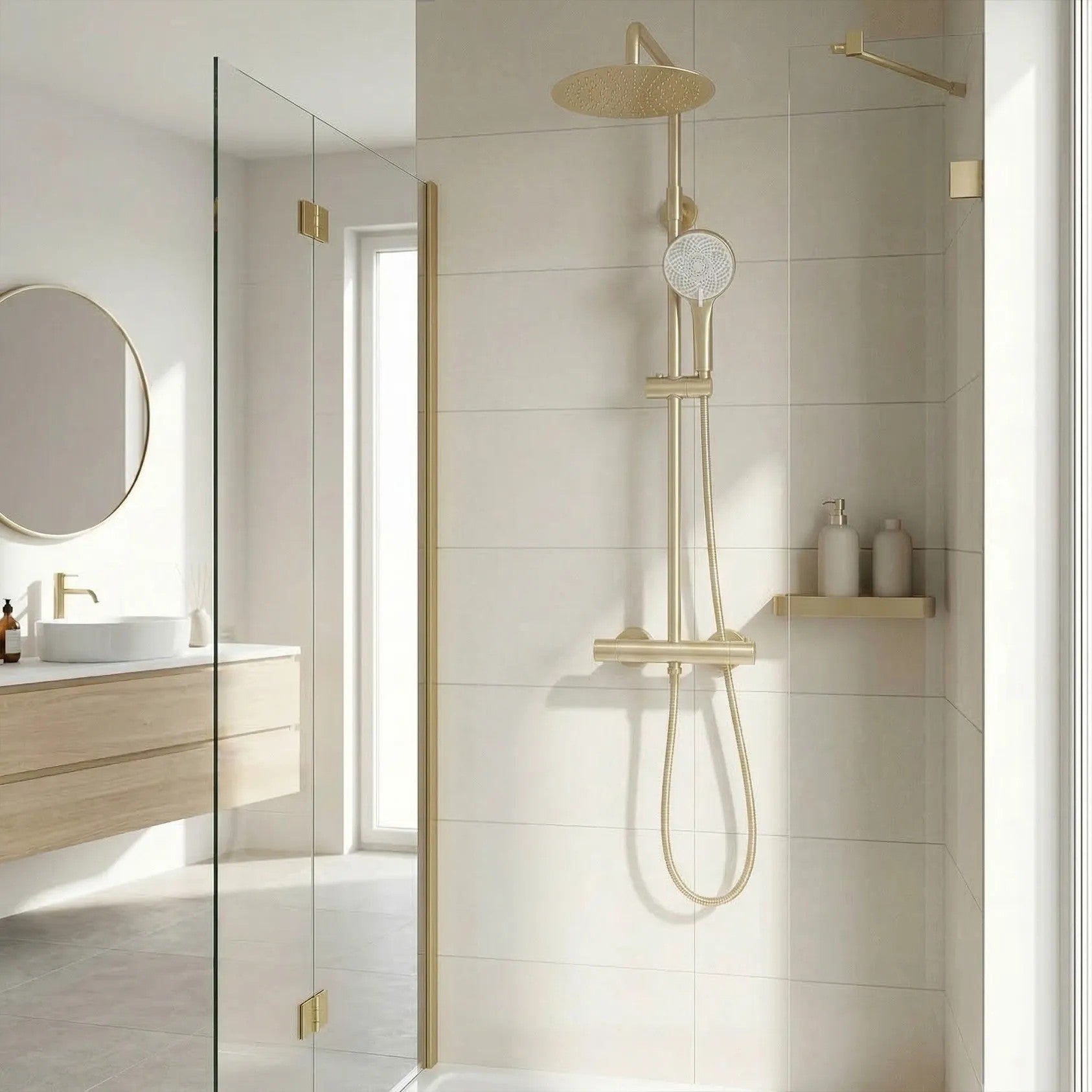 Sprchová súprava bez výtoku s termostatom Rea Lungo Gold Brush  2