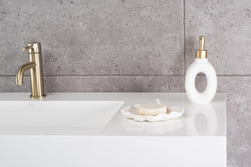 Umývadlo REA Archi 75 CM White na dosku - konglomerát  2