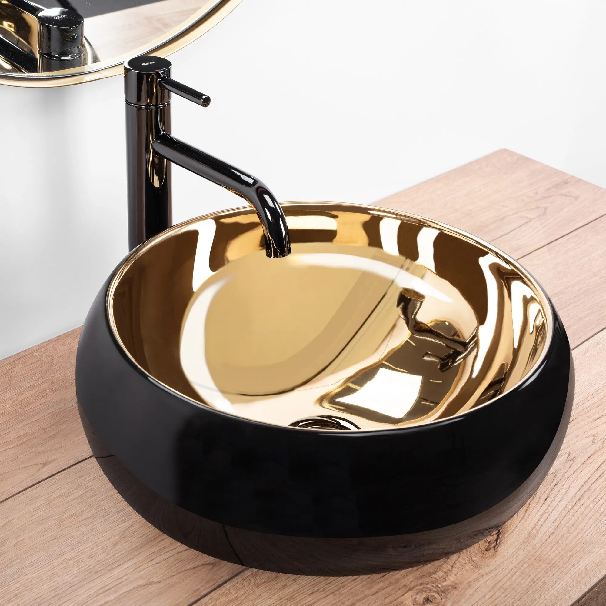 Umývadlo na dosku REA Luna Gold/Black  2