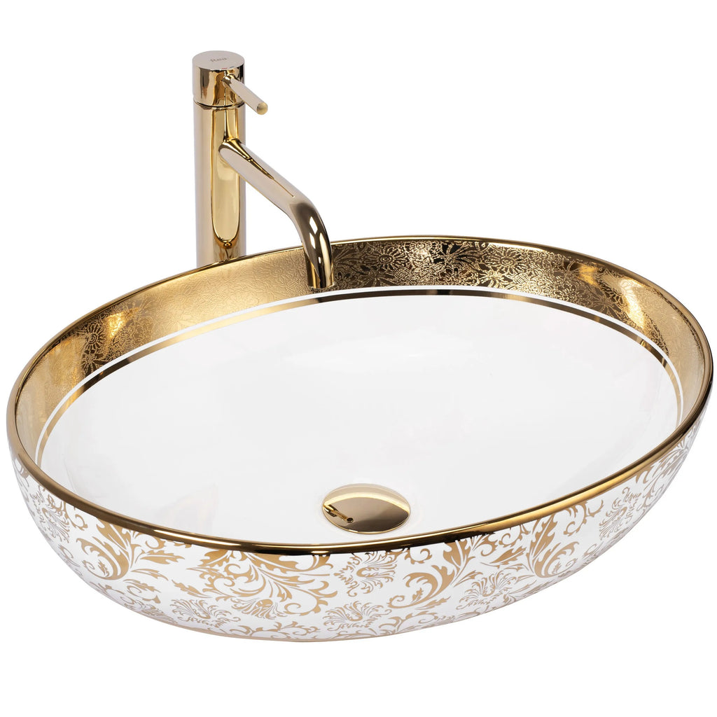 Umývadlo na dosku Rea Margot White/Gold  2