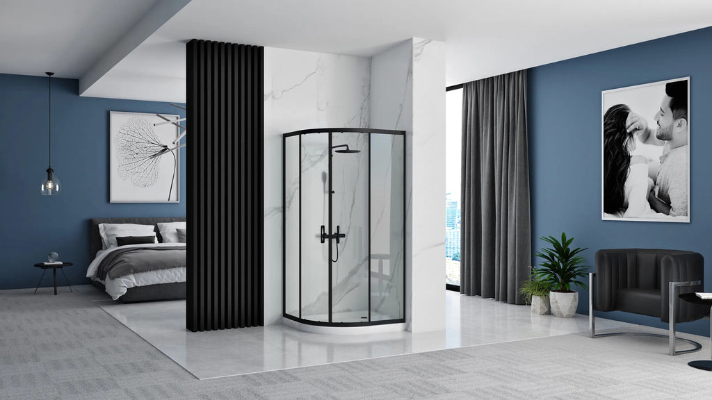 Sprchová kabína REA Look Black 80x80 Bez sprchovej vaničky 2