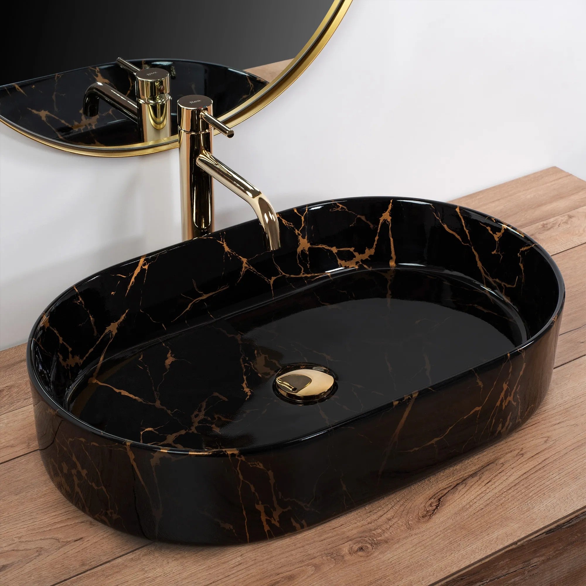 Umývadlo na dosku REA Nadia Black Marble Shiny  2