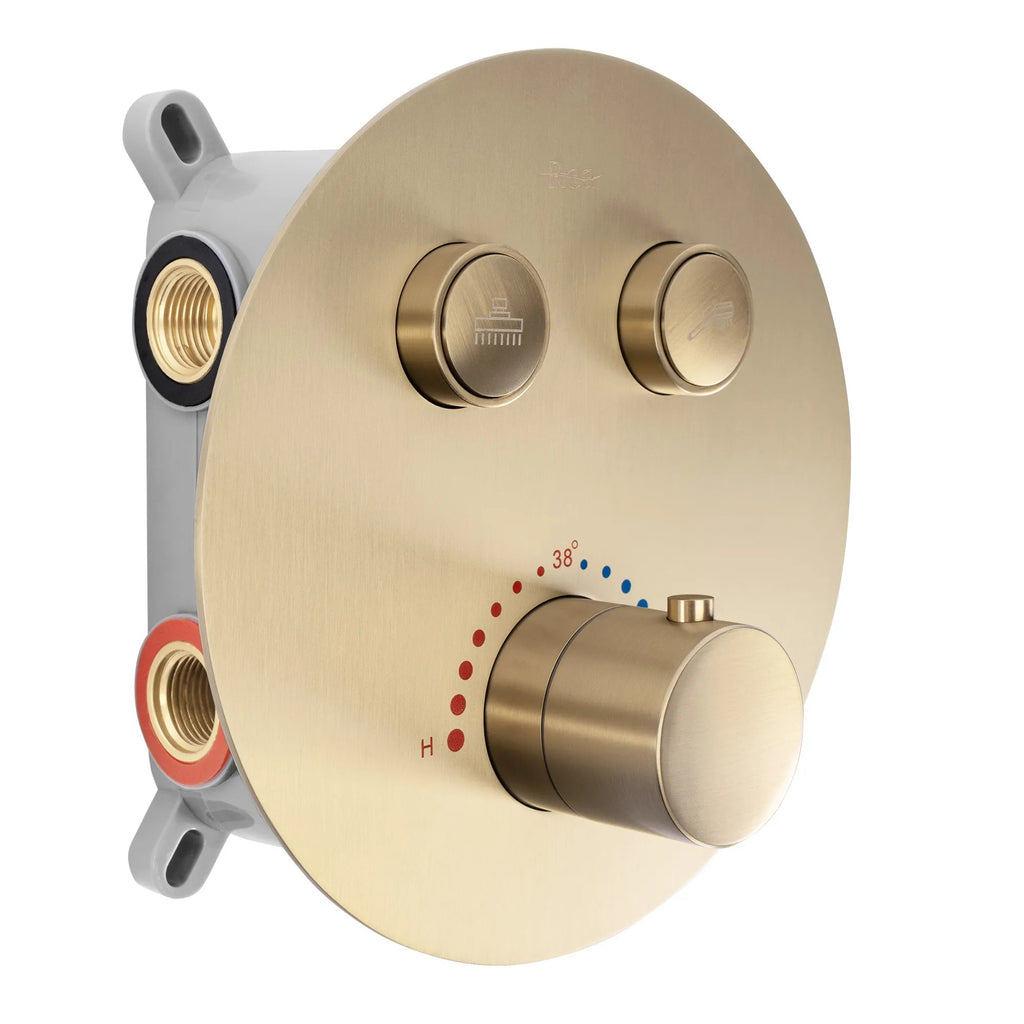 Podomietková sprchová sada LUNGO brúsené zlato + termostat + BOX  2