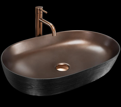Keramické umývadlo na dosku CLEO 61 Copper Bush / Black  2
