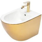 Sada: WC Závesná misa CARLO Flat + Závesný Bidet CARLO MINI - Zlatá-biela  2