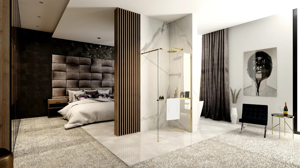 Sprchová zástena Rea Aero Gold N 100 Walk In + EVO  2