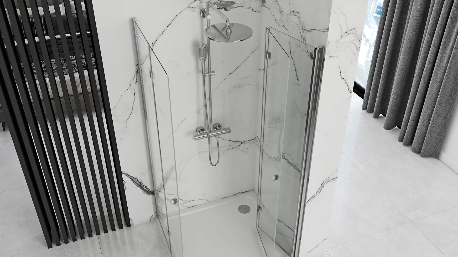 Skladací sprchový kút REA FOLD N2 90 x 90 cm 2