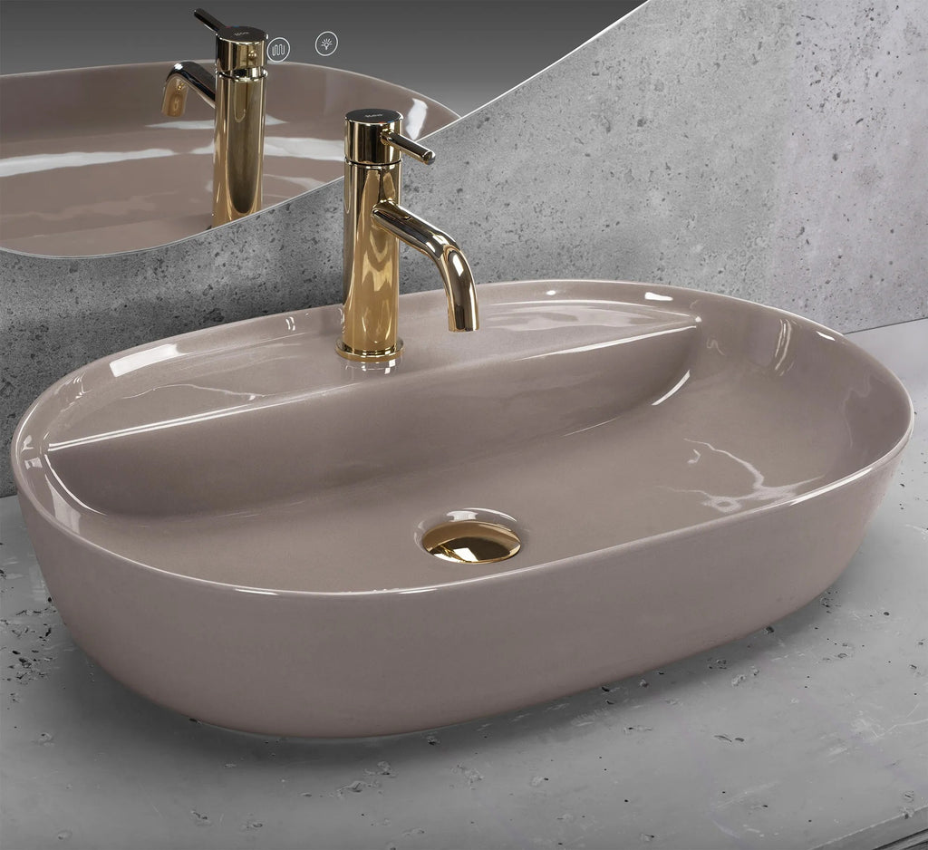 Umývadlo na dosku REA Aura 61 Beige Shiny  2