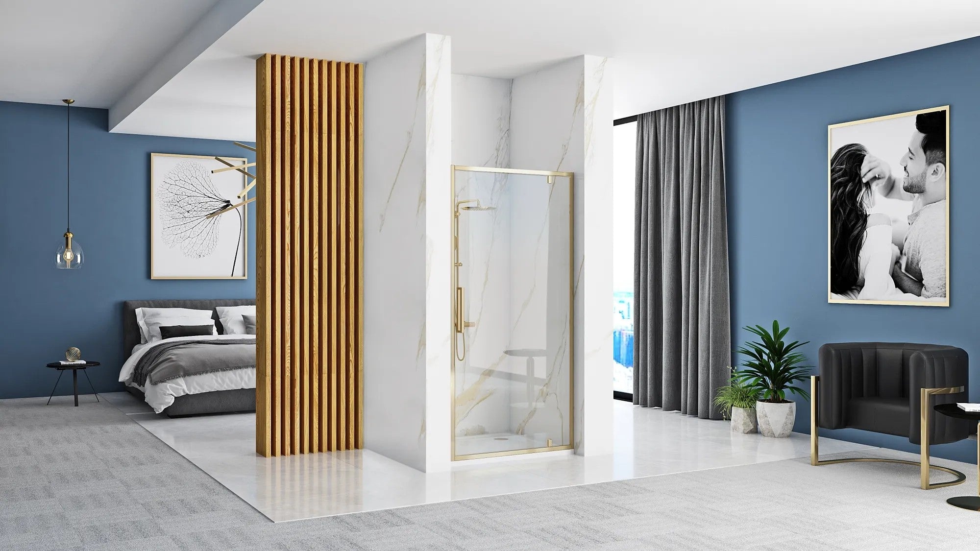 Sprchové dvere REA Rapid Swing Gold 90  2